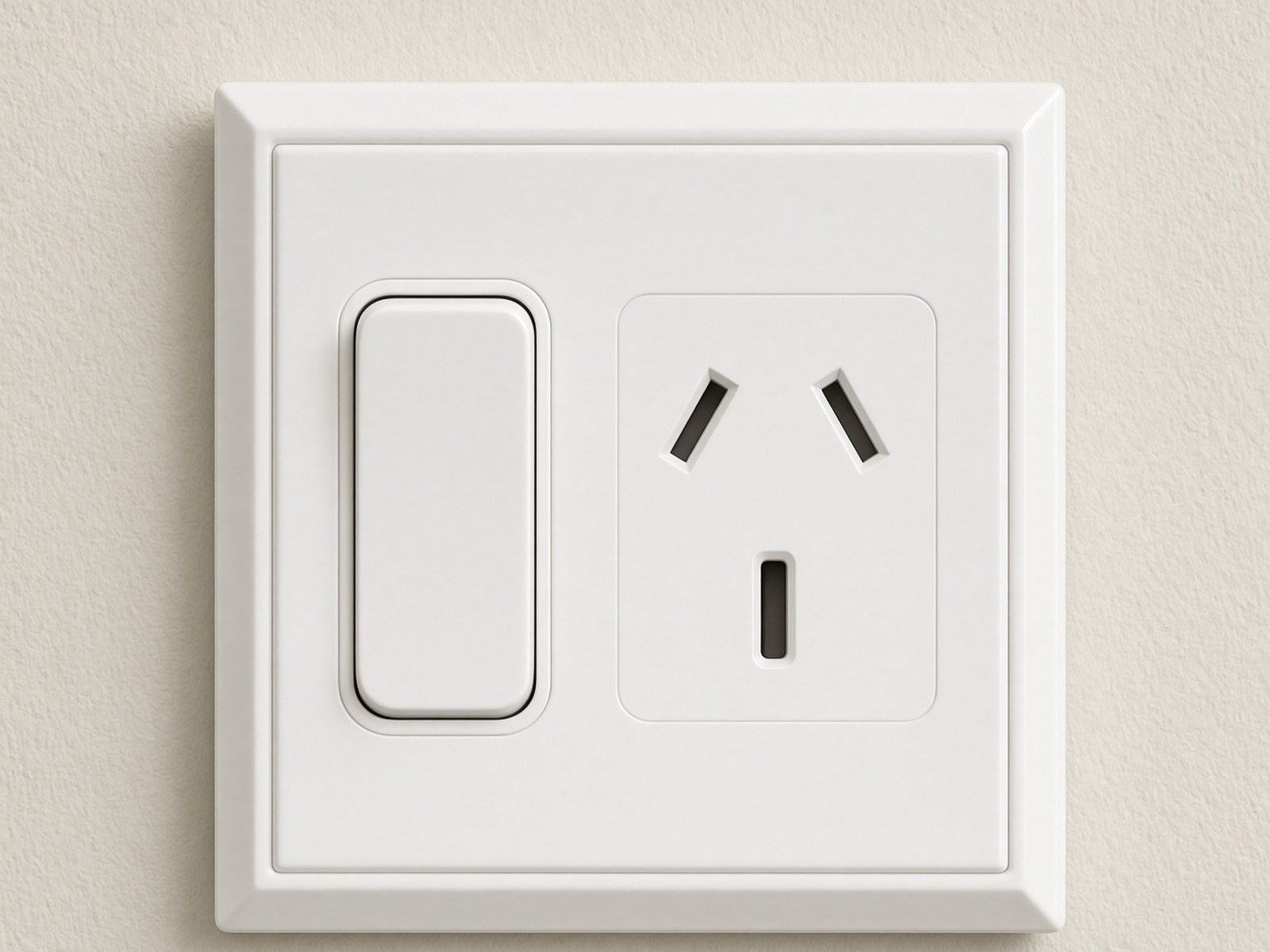 White Clipsal Series 2000 Australian power point on a cream wall